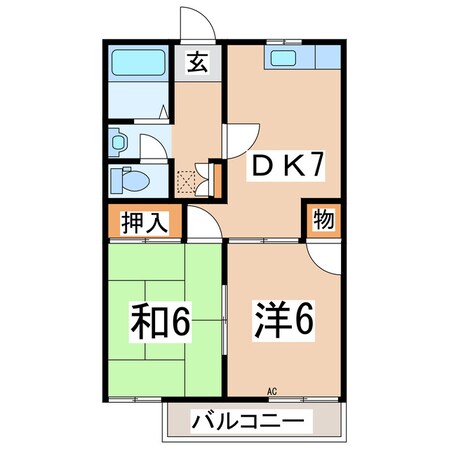 郡山駅 バス16分  ビッグパレット入口下車：停歩5分 2階の物件間取画像